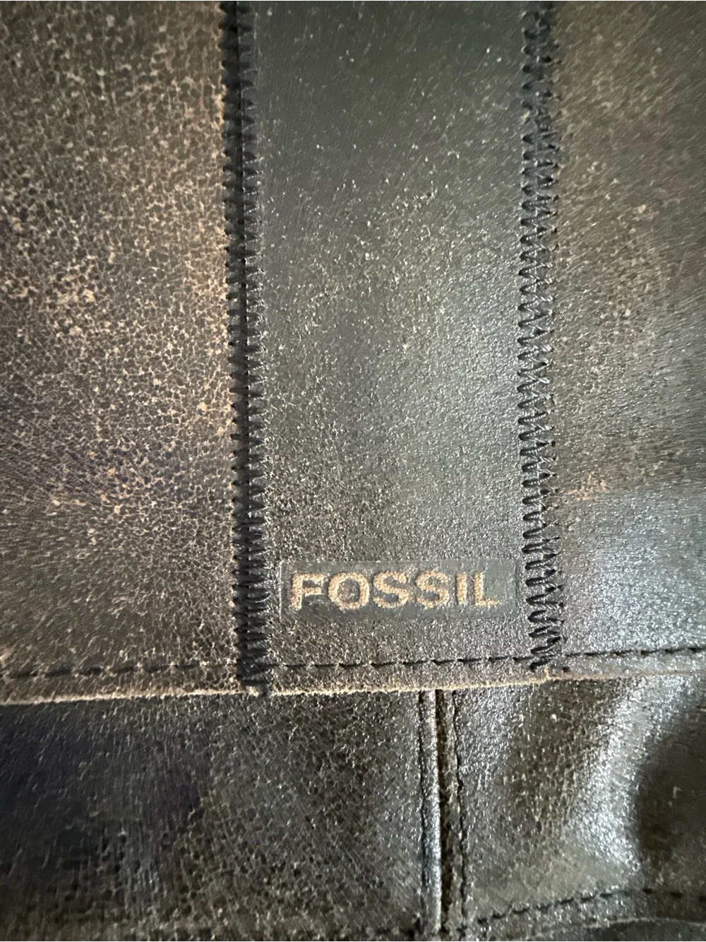 Fossil Dark Brown Leather Messenger Crossbody